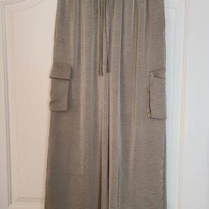 NWT Mystree Boutique Wide Leg Satin Drawstring Pants M